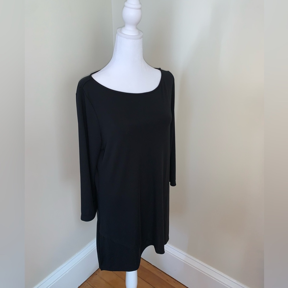 SUSAN GRAVER PREMIER size medium black longline tunic top